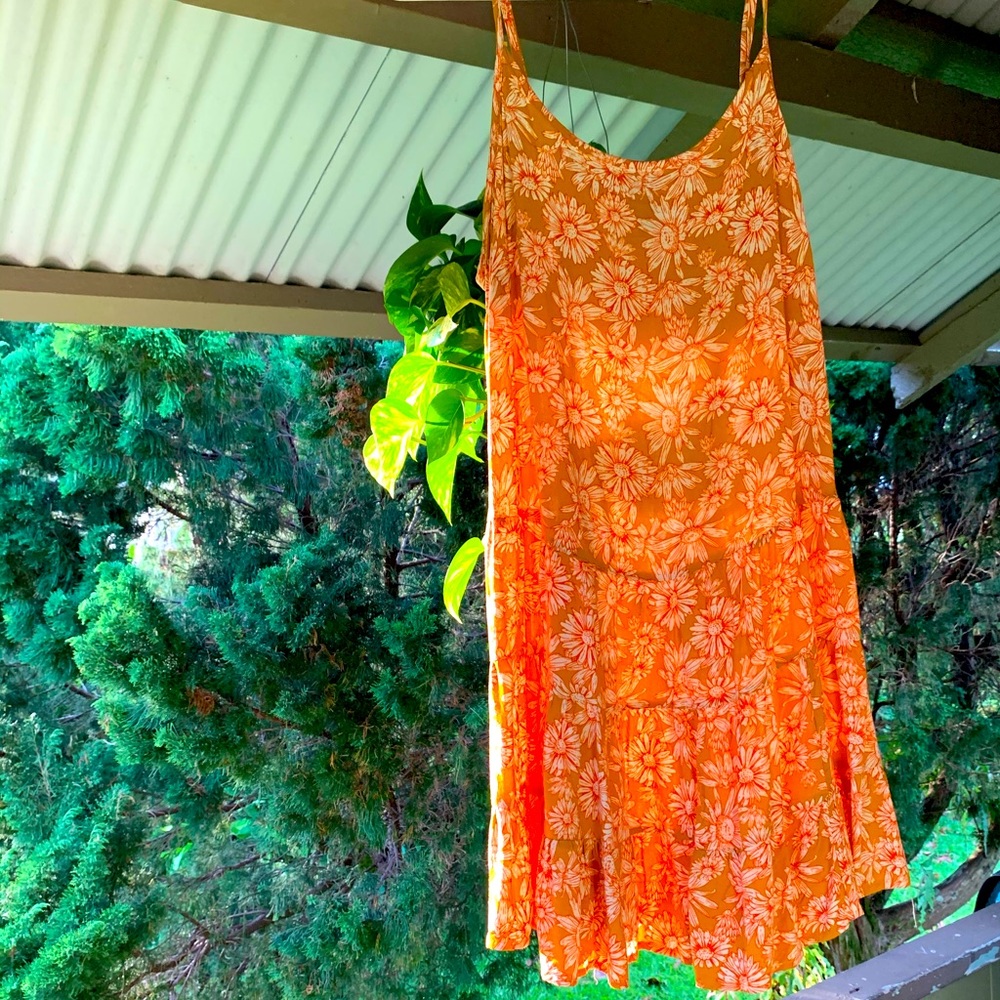 Golden floral dress